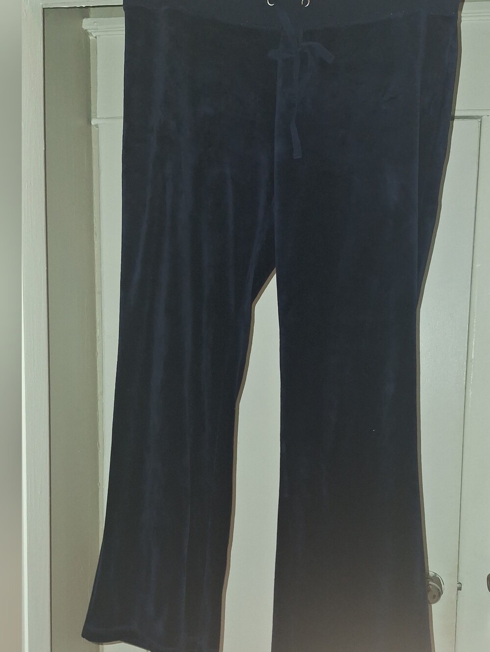 New York & Company Velvet Wide-Leg Jeans - Navy Blue